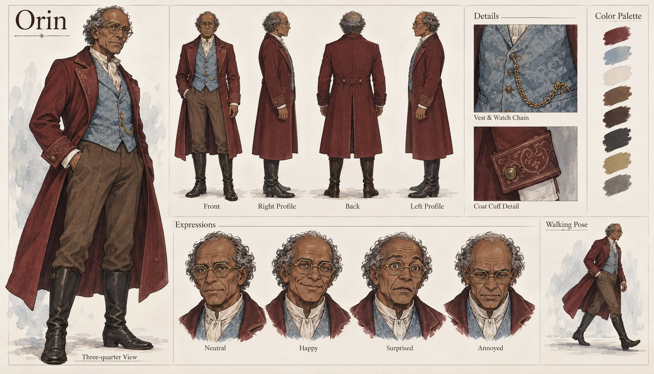 Character sheet reference